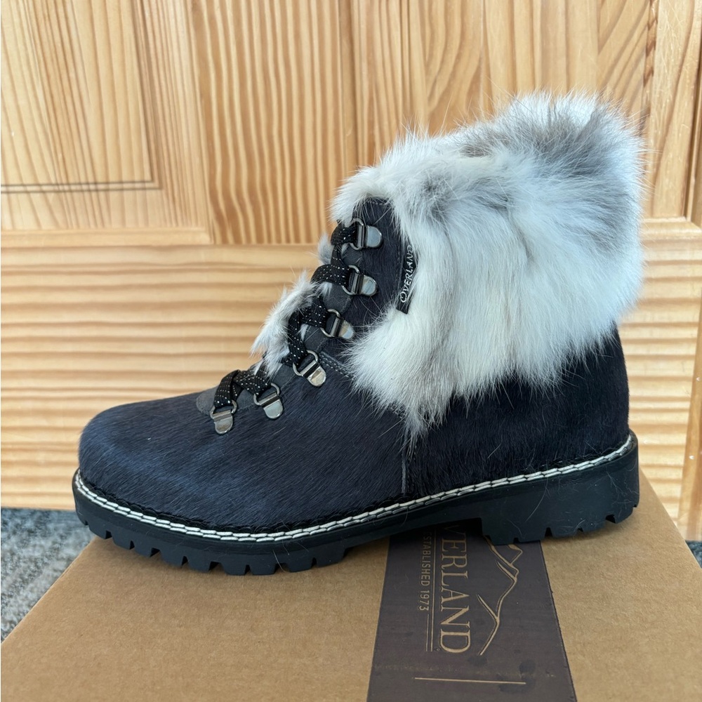 Overland Gray Forest Rabbit Alpine Winter Fashion Snow Boot Fur Trimmed Bootie 7